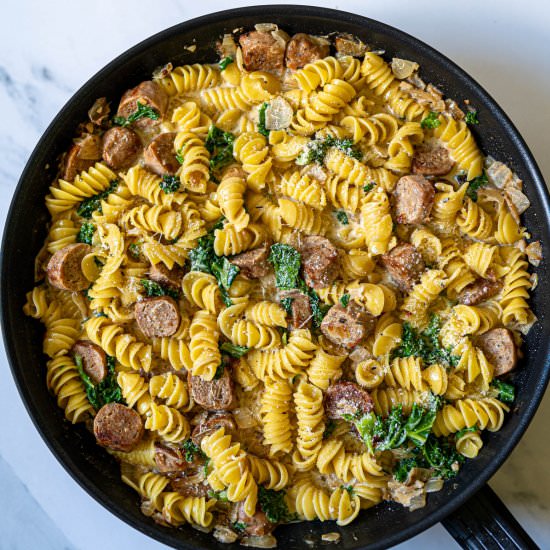 Vegan Sausage Pasta With Kale
