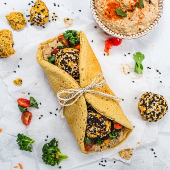 Baba Ganoush Falafel Wraps