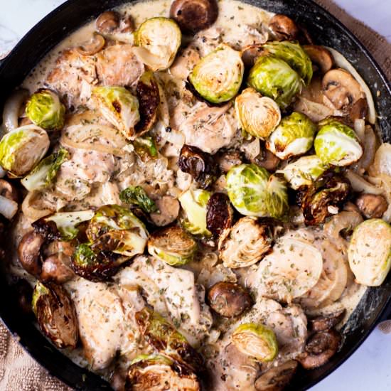 One Pot Creamy Mushroom Chicken