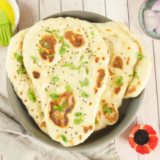 Easy Naan with Yeast