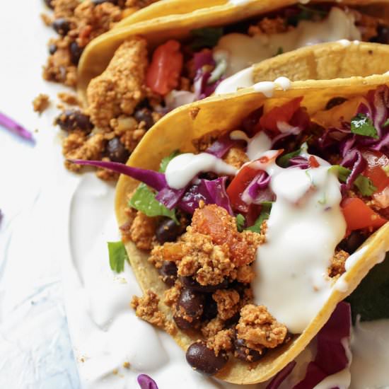 Easy tofu and black bean tacos