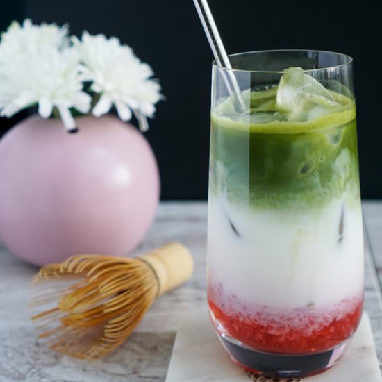 Boba Guys Strawberry Matcha Latte