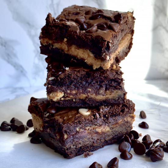 Decadent peanut butter brownie