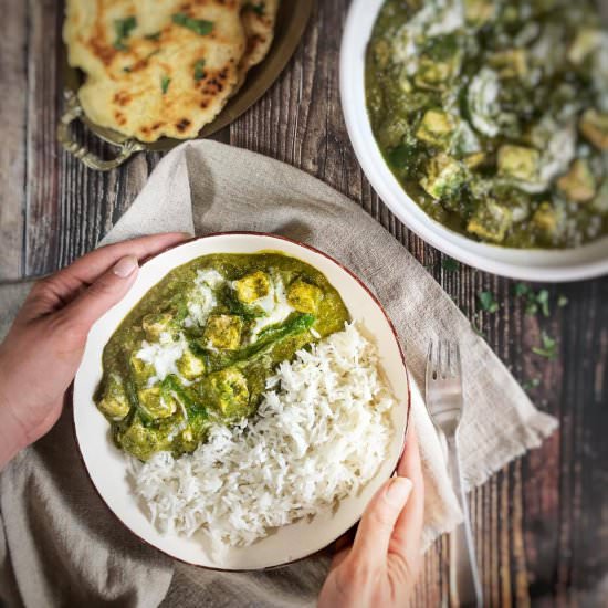 Vegan Palak Paneer (with Tofu)