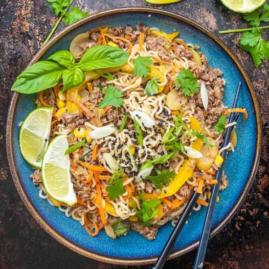 30 Minute GF Beef Ramen Noodles