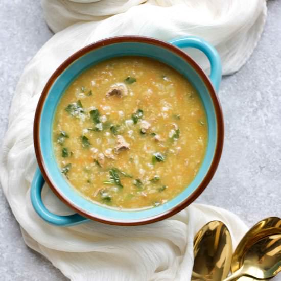 liver vegetable & sweet rice congee