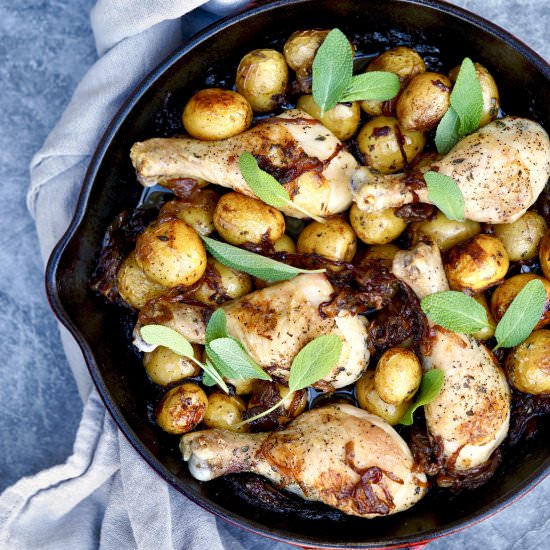 Caramelized Onion Roast Chicken