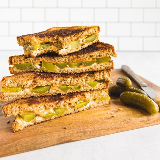 Grilled PB sweet pickle sandwich