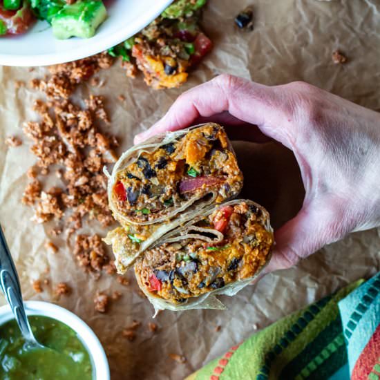 Black Bean Sweet Potato Burritos