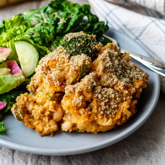 Cheesy Vegan Bean and Quinoa Bake