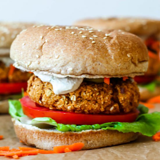 Buffalo Chickpea Burgers