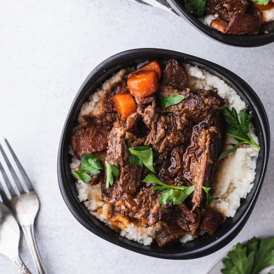 low-carb braised beef with gravy
