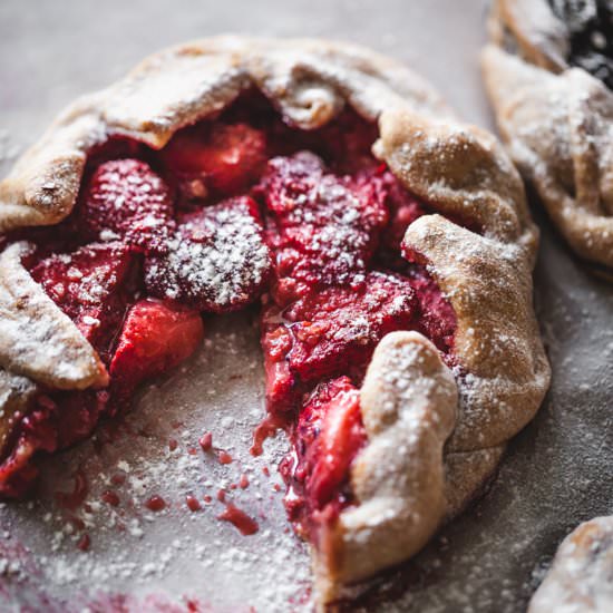 Strawberry and blueberry galettes