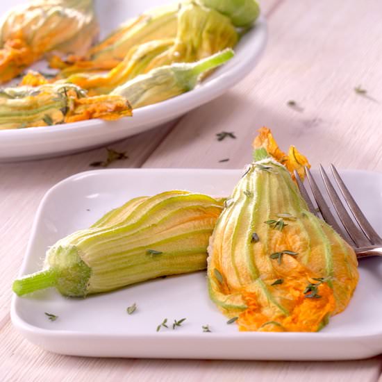 Vegan Stuffed Squash Blossoms