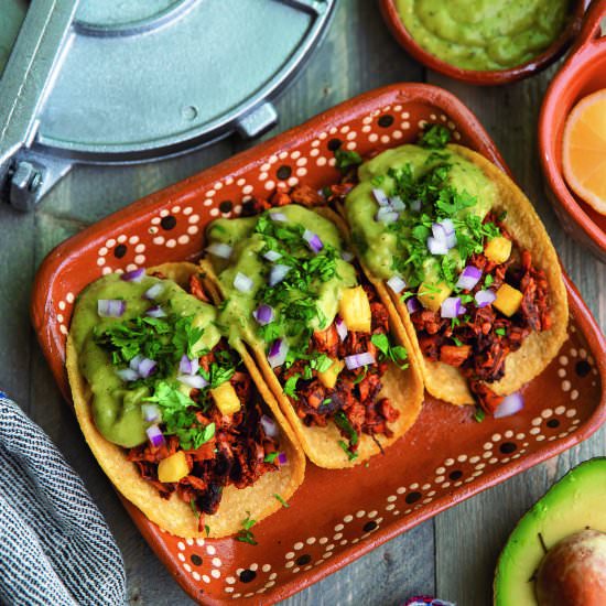 tacos de yaca al pastor