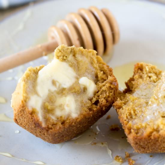 Honey Oat Flour Muffins
