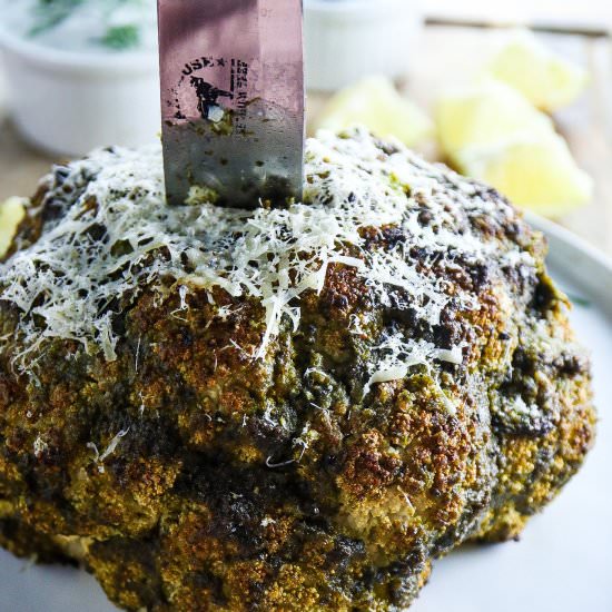 Pesto Crusted Cauliflower