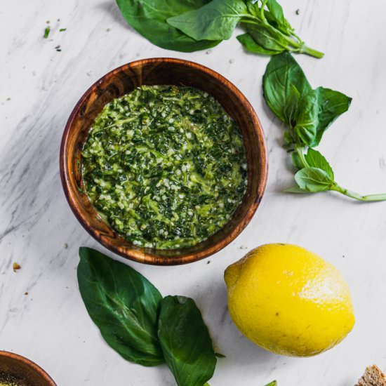 Vegan Basil Pesto (Nut-Free)