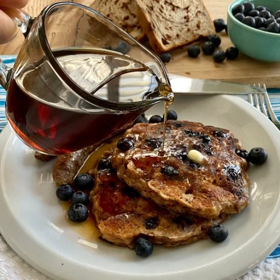 Blueberry Bread Pudding Pancakes