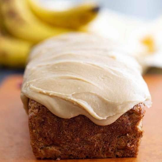 Banana Bread with Caramel Icing