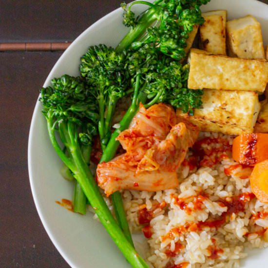 Tofu Rice Bowl with Gochujang Sauce