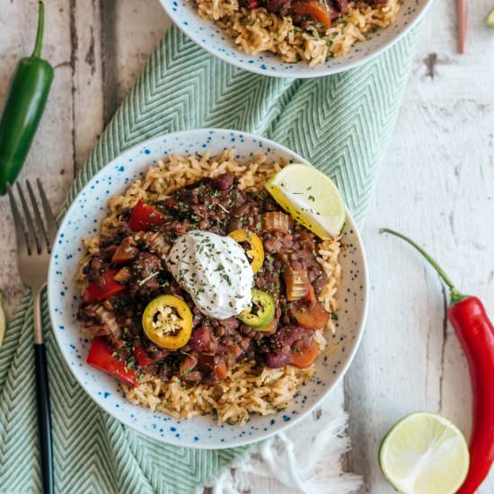 Easy chili sin carne