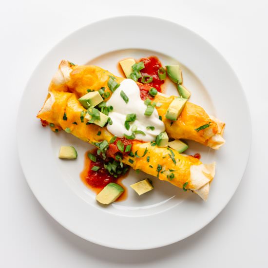 Cheesy Shredded Chicken Enchiladas