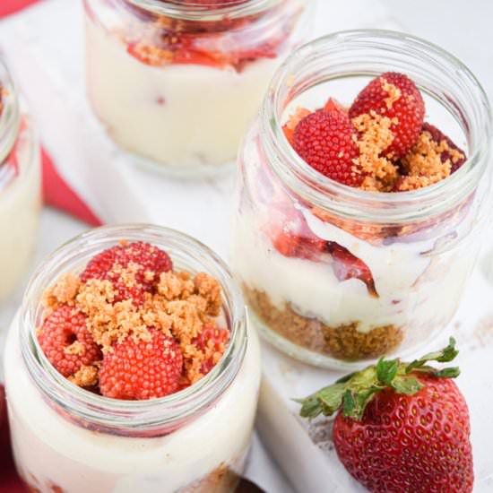 Raspberry Cheesecake Shots