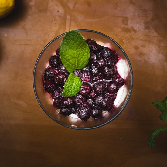 Vegan Lemon & Blueberry Cheesecakes