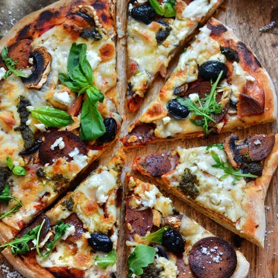 Vegan Pepperoni and Cheesy Pizza