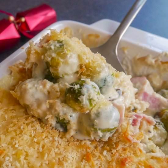 Brussels Sprout and Bacon Gratin
