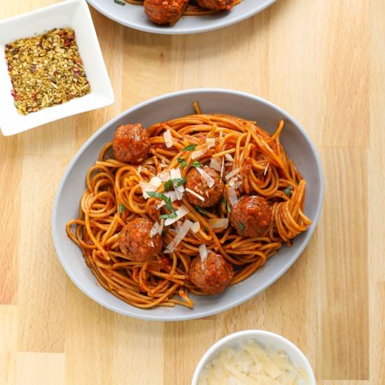 One Pot Spaghetti and “Meatballs”