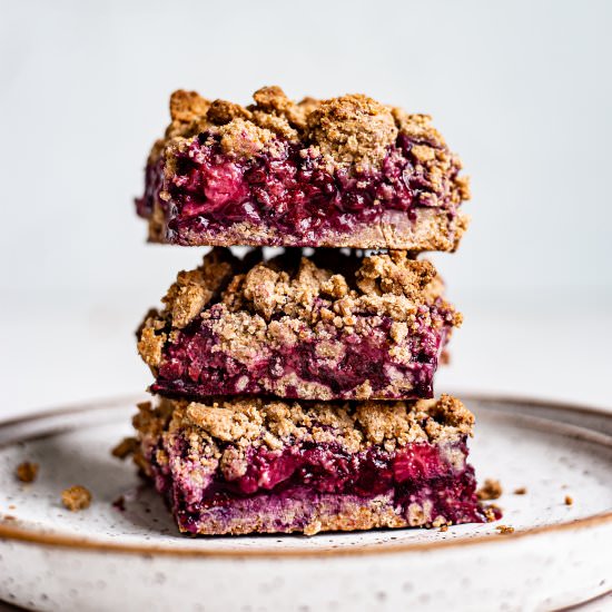 Triple Berry Tahini Crumb Bars