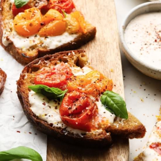 Roasted Caprese Toasts