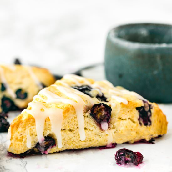Eggless Blueberry Scones