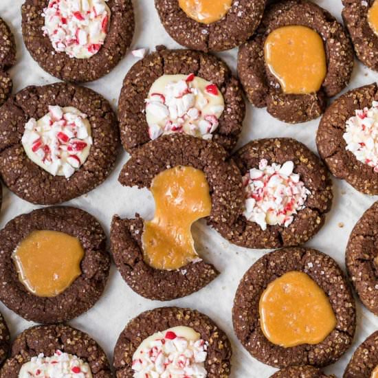 Chocolate thumbprint cookies!