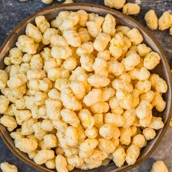 candied corn puffs!