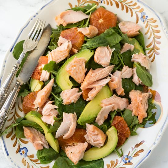 Salmon, Spinach & Avocado Salad