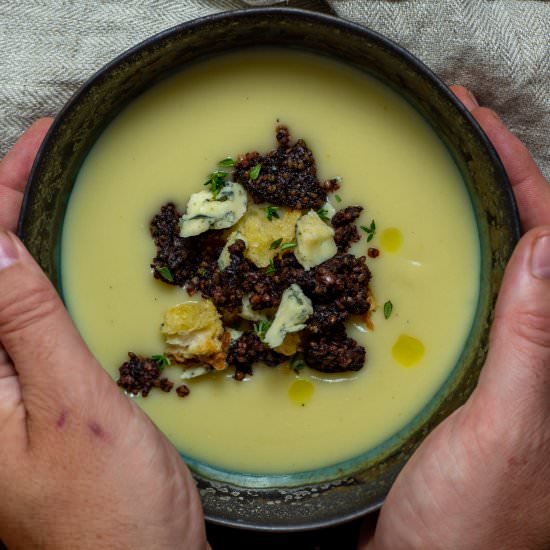 Potato, Leek & Black Pudding Soup