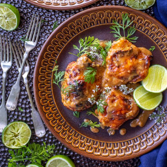 Spicy Coconut Chicken Thighs