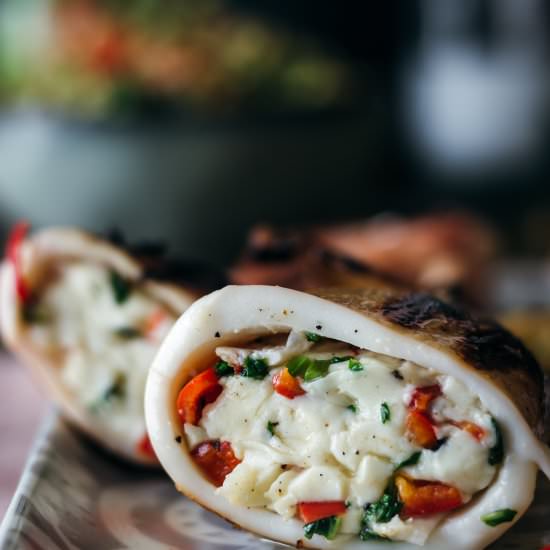 Grilled stuffed thrapsala