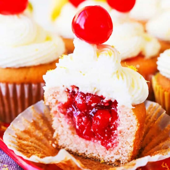 Cherry Cupcakes with a surprise!