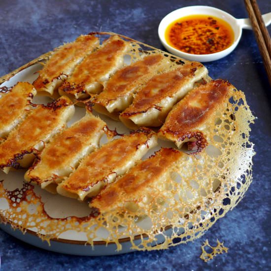 Pan-fried chicken dumplings