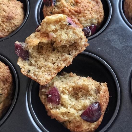 Banana Cherry Eggless Muffins