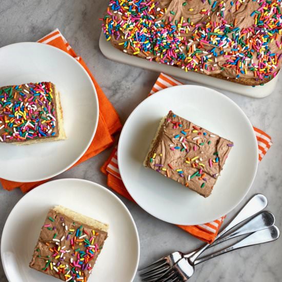 Vanilla-Sour Cream Sheet Cake