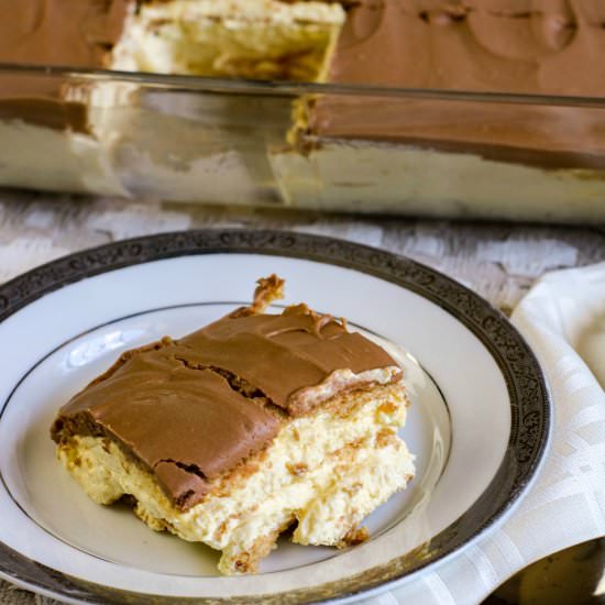 Chocolate Eclair No Bake Cake