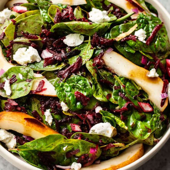 beet and spinach salad