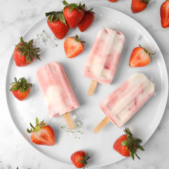 Strawberry Yogurt Popsicles