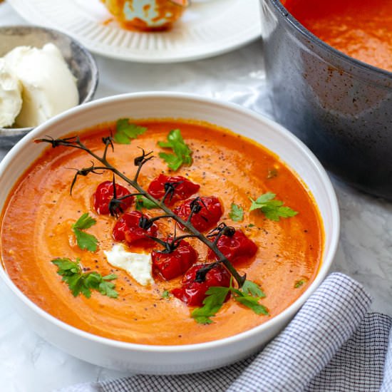 Roasted Tomato Soup With Mascarpone