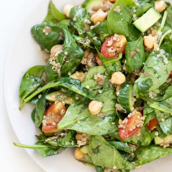 Quinoa Chickpea Salad With Spinach